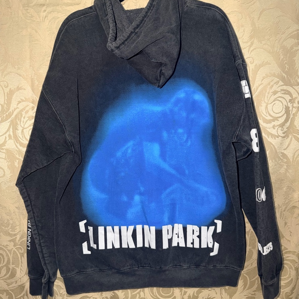 Linkin Park Gray Cotton-Blend Zip Up sweater